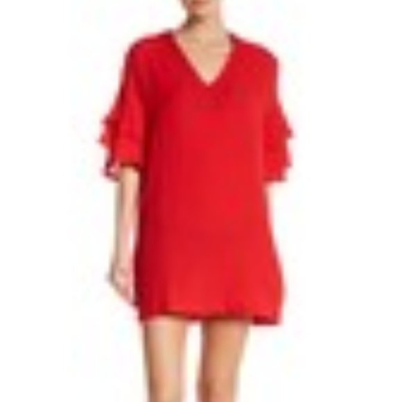 GOOD LUCK GEM V-Neck Ruffle Sleeve Dress - Picture 9 of 9